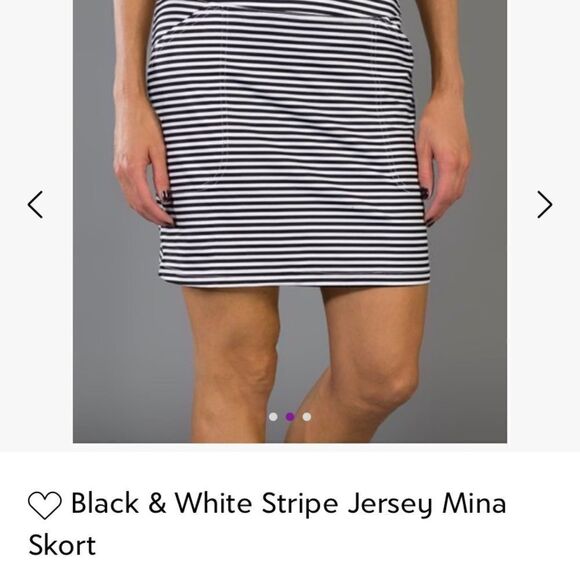 EUC WOMEN’S JOFIT SMALL BLACK & WHITE STRIPED JERSEY PULLON SMALL SKORT - Picture 5 of 9